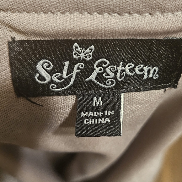 Self Esteem Purple Long Sleeve Tie Front Blouse - Picture 5 of 7